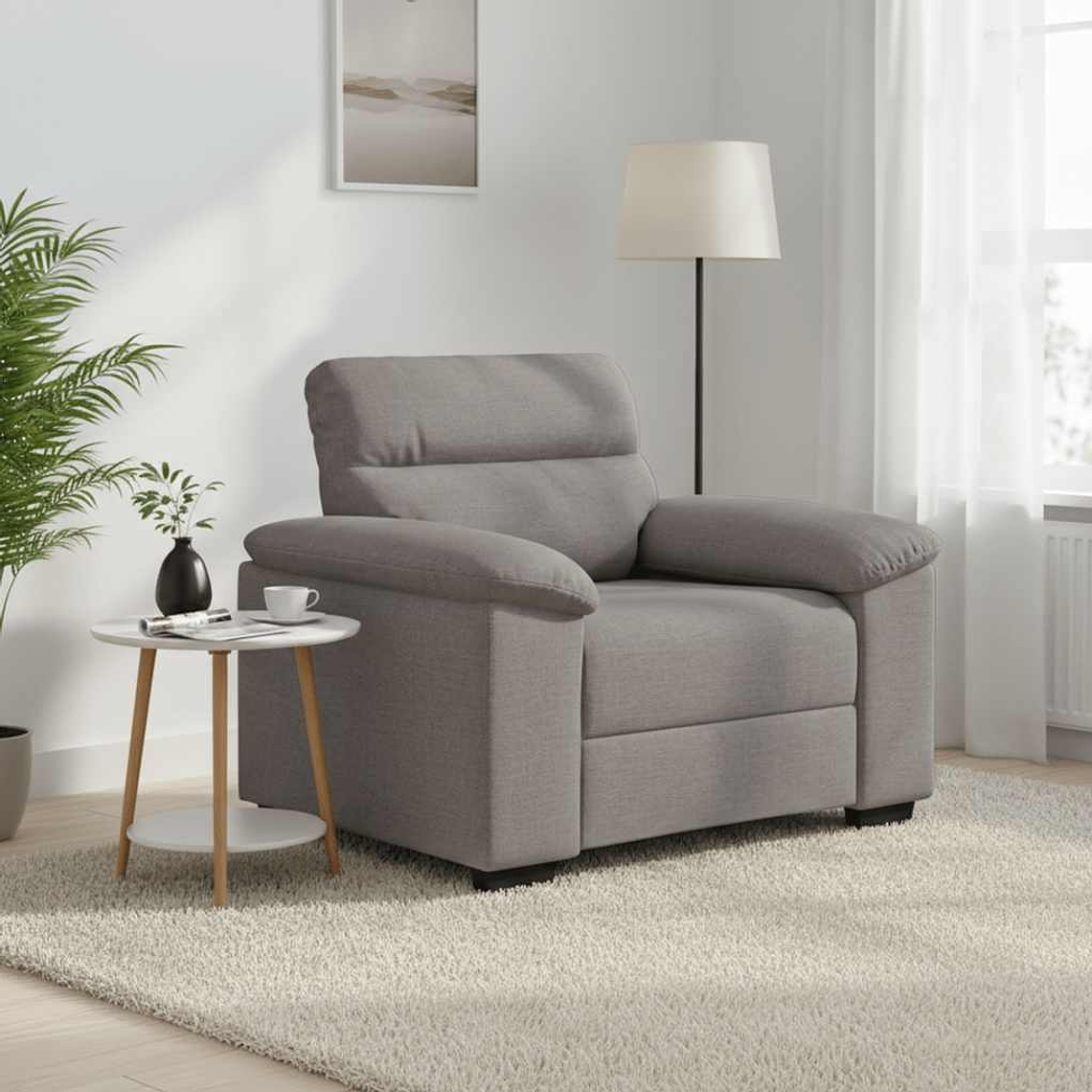 vidaXL Poltrona tecido 100x81x84 cm cinzento-acastanhado 1