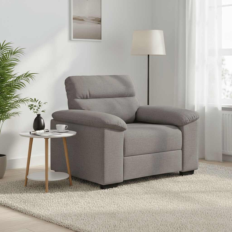 vidaXL Poltrona tecido 100x81x84 cm cinzento-acastanhado 1