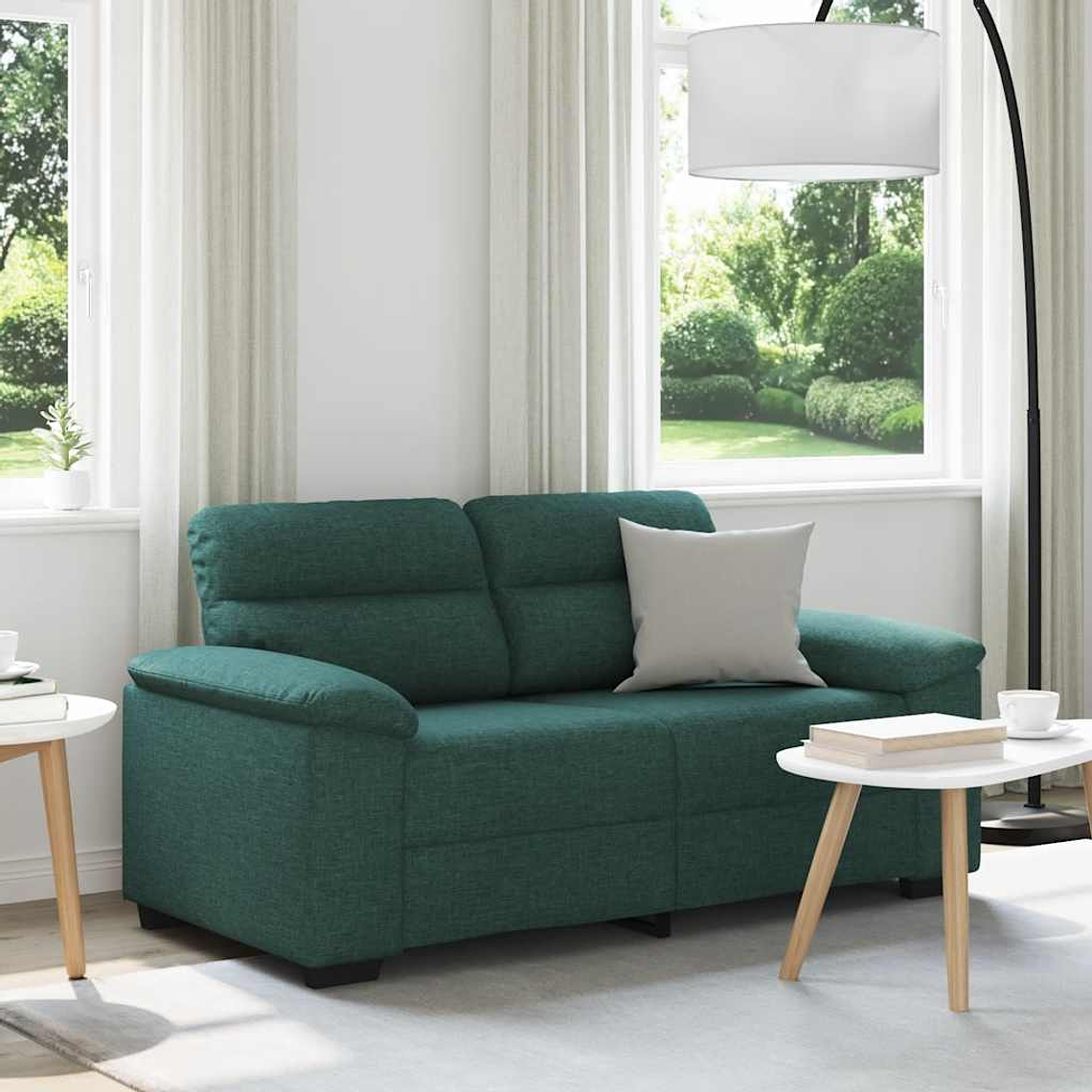 vidaXL Sofá de 2 lugares 160x81x84 cm tecido verde-escuro 1