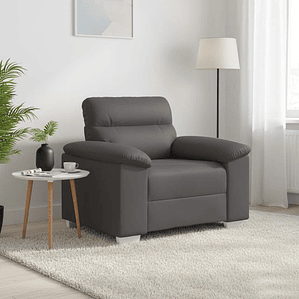 vidaXL Poltrona 100x81x84 cm couro artificial cinzento