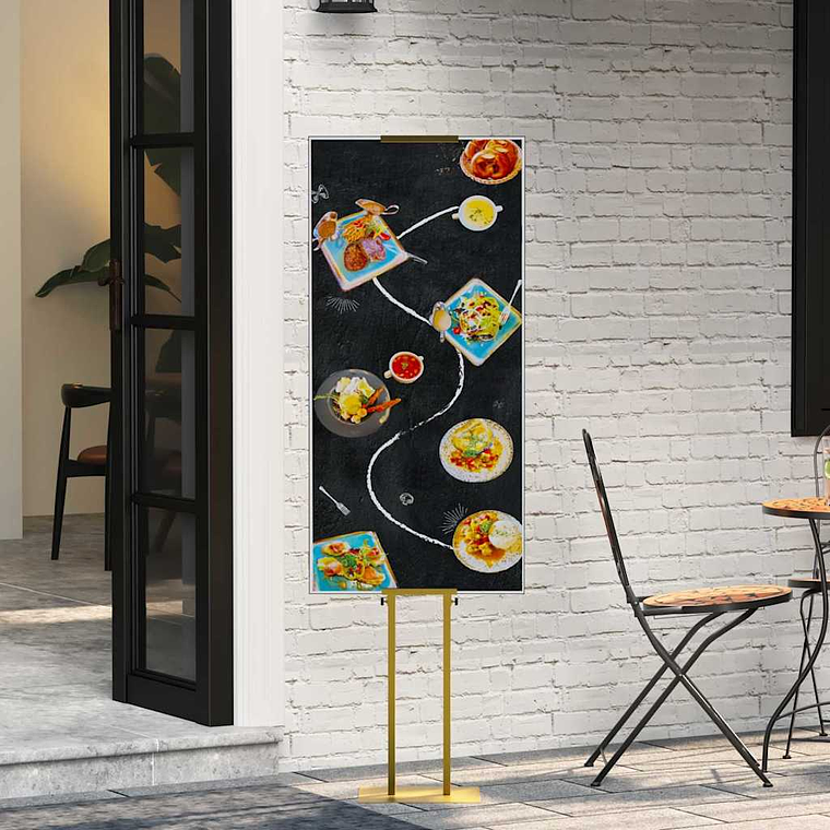 vidaXL Displays de Feira 2 pcs Ouro 30 x 23,5 x 210 cm Aço 1