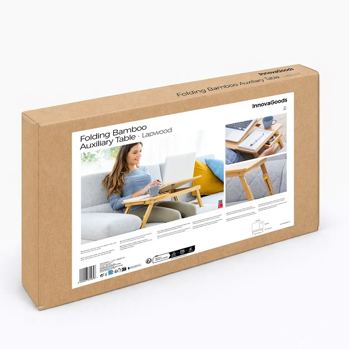 Mesa Auxiliar Dobrável de Bambu - Lapwood InnovaGoods 12