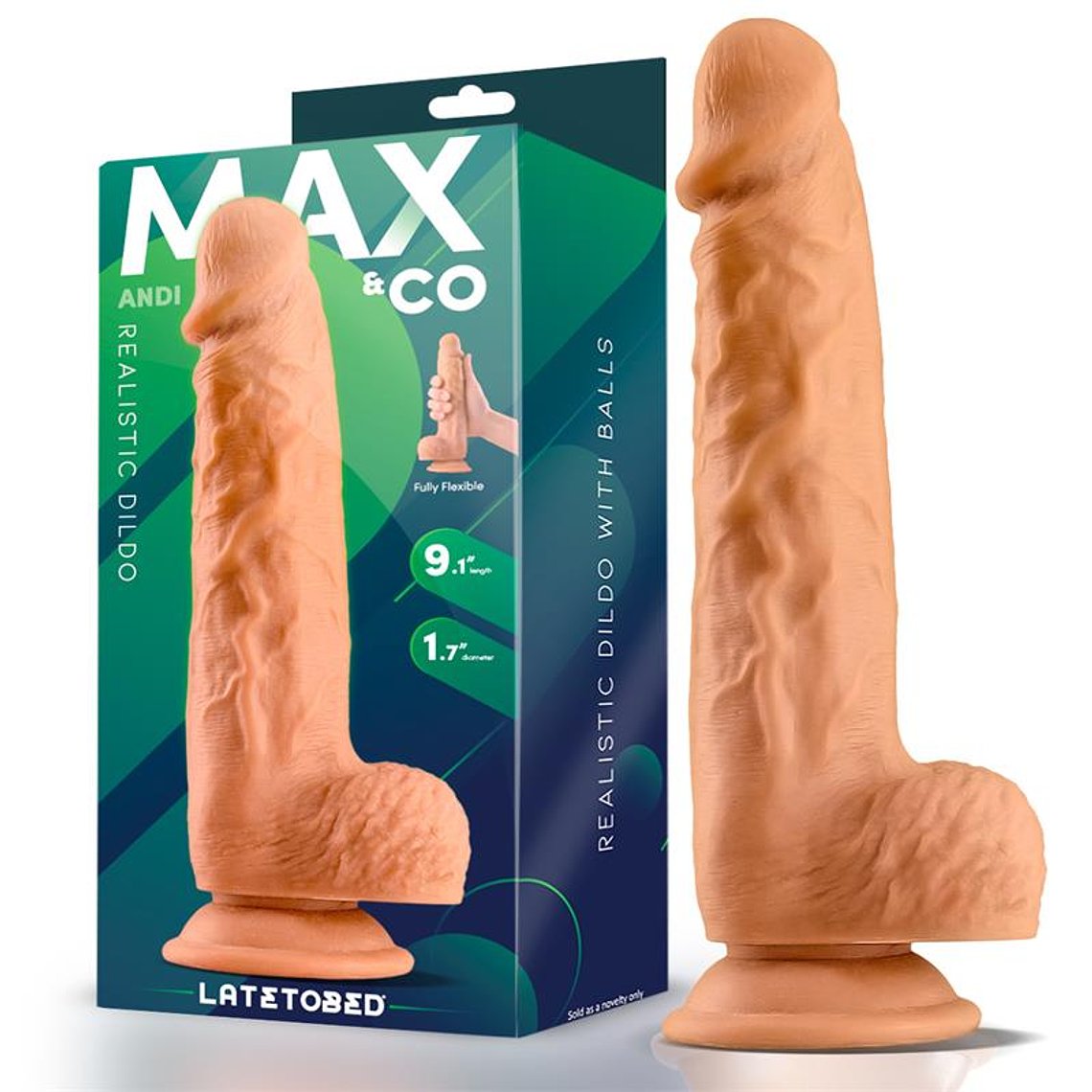 MAX & CO Andi: O Dildo Realista com Anatomia Completa e Ventosa Poderosa 1