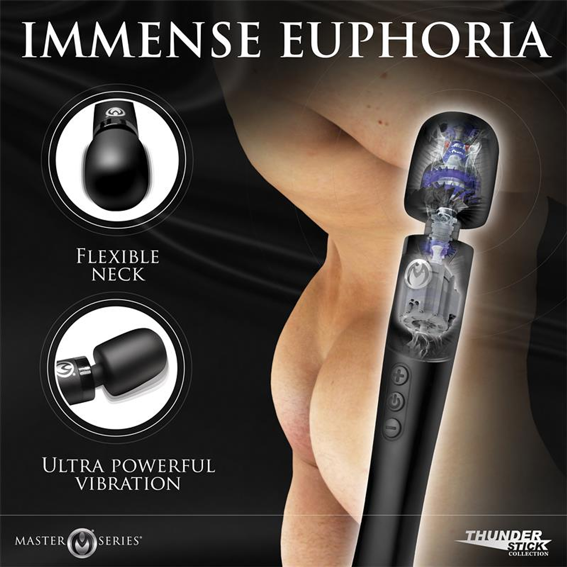 MASTER SERIES Thunderstick Pro: O Massajador Versátil com Pescoço Flexível e 12 Modos de Vibração 14
