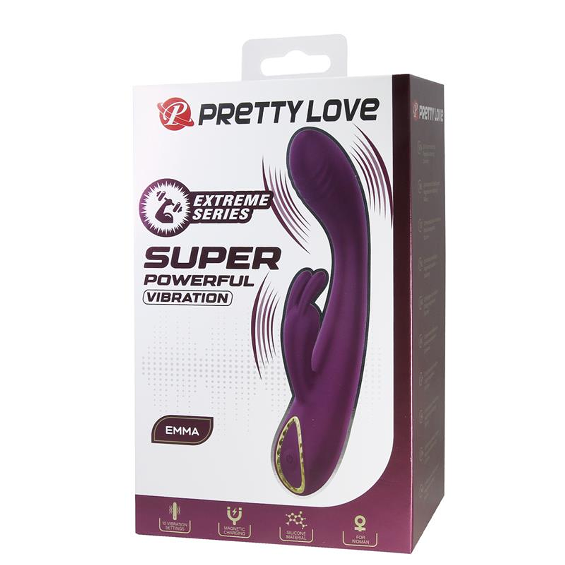 Vibrador com Coelhinho PRETTYLOVE Emma | 10 Modos e Silencioso 10