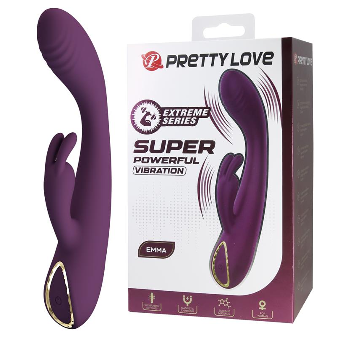 Vibrador com Coelhinho PRETTYLOVE Emma | 10 Modos e Silencioso 1