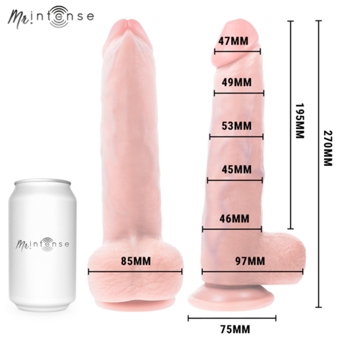 Dildo Realista MR INTENSE Neeson | 27 cm com Ventosa e Testículos 5