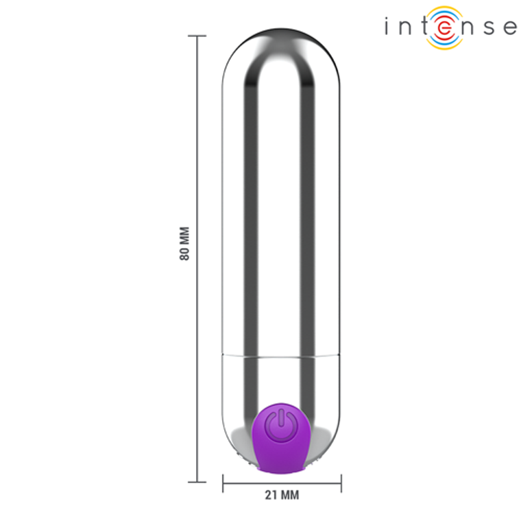 Vibrador Bala INTENSE Karen Mini | Recarregável e 10 Modos Prata 5