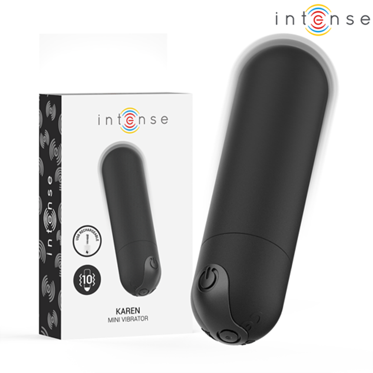 Vibrador Bala INTENSE Karen Mini | Recarregável e 10 Modos Prata 7