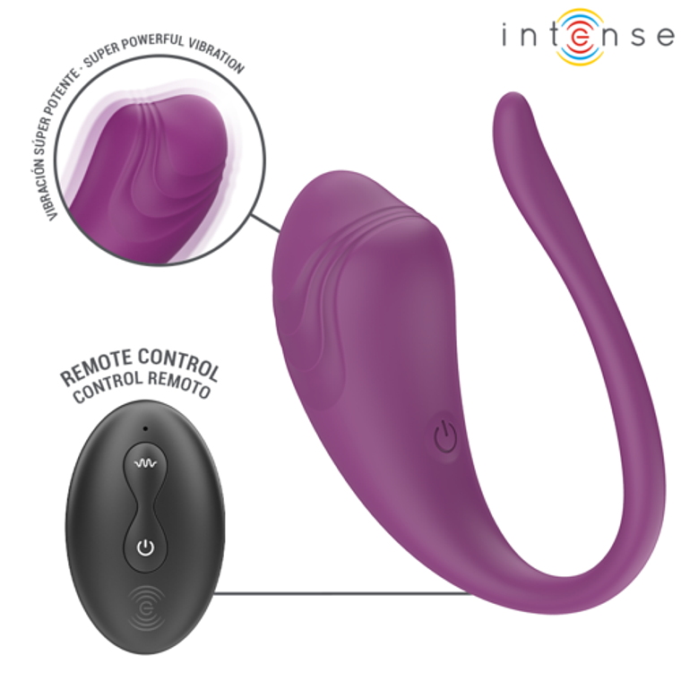 Ovo Vibratório com Controle Remoto INTENSE Olivia | Roxo 20 cm 3