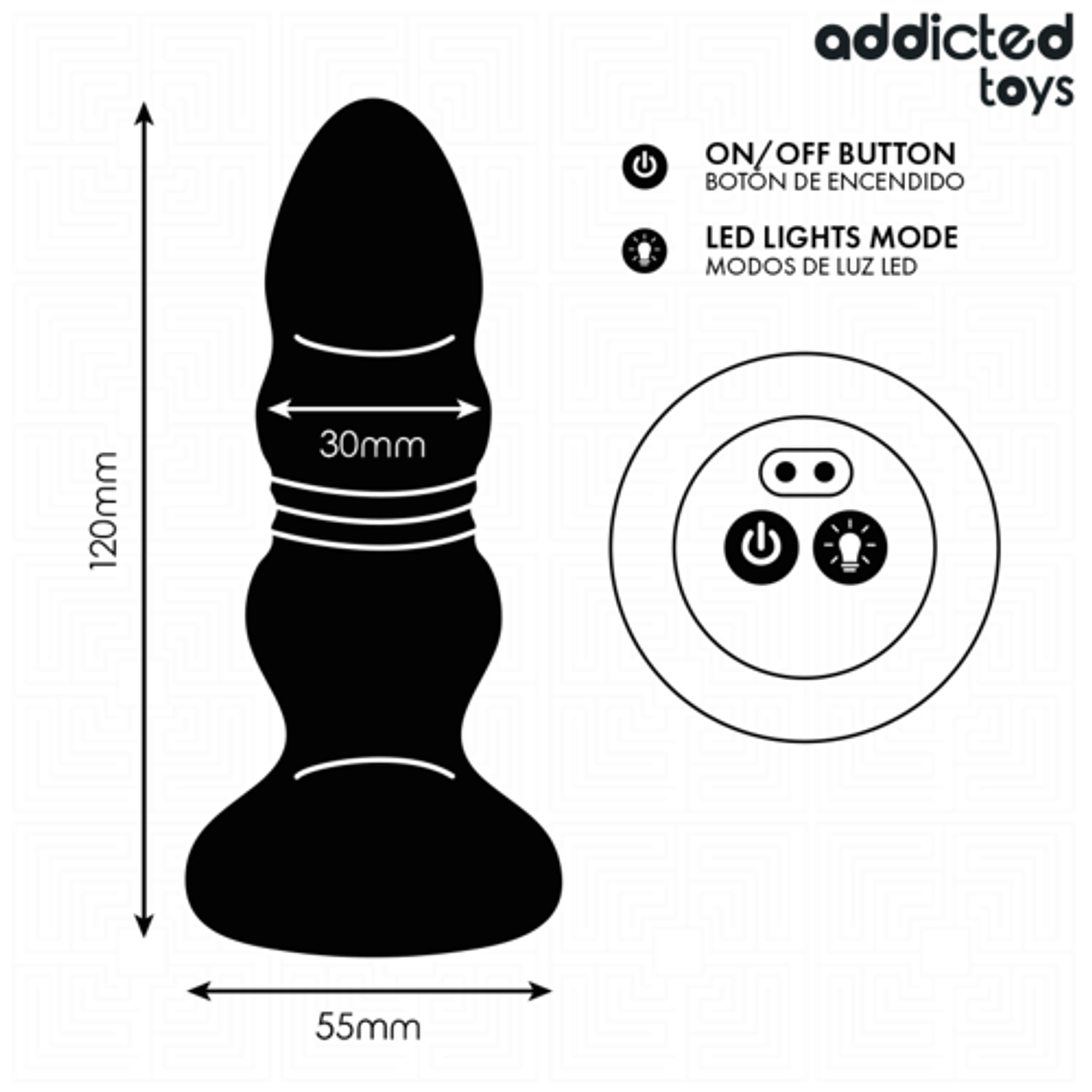 Plug Anal Vibratório ADDICTED TOYS | Giratório com LED e Controle Remoto 6
