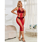 Sublime Long Fishnet Dress | Red Fishnet - One Size - thumbnail 7