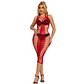 Sublime Long Fishnet Dress | Red Fishnet - One Size - thumbnail 1