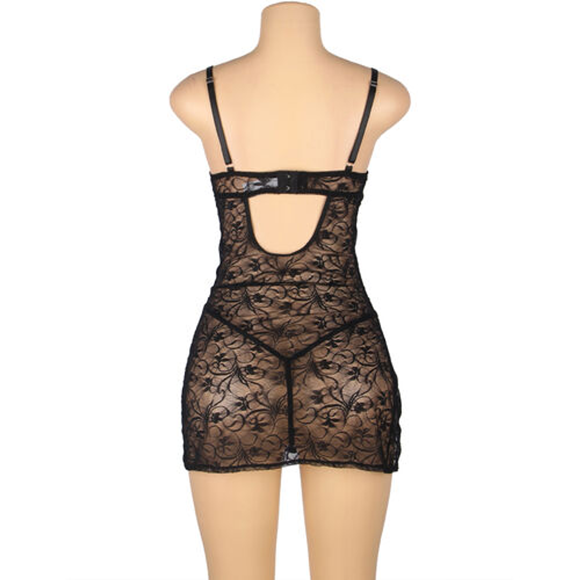 Black Lace Babydoll SUBBLIME | Adjustable Straps S/M Elegant and Sexy 5