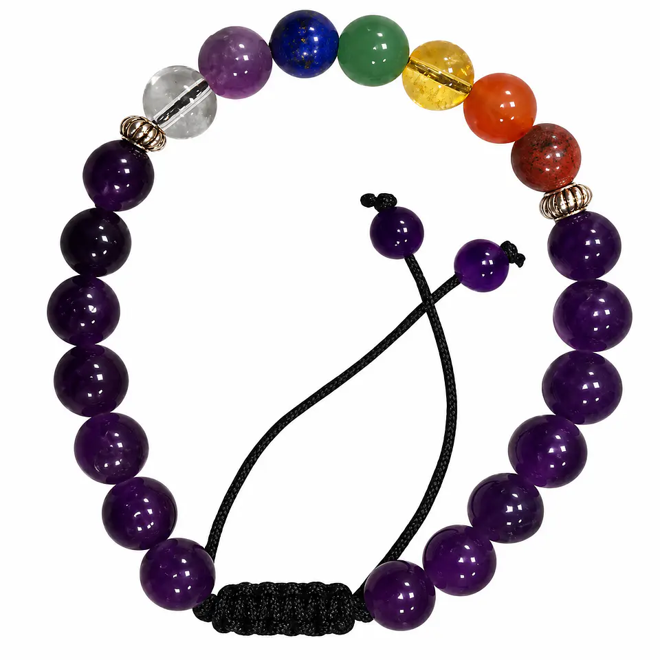Pulsera de Amatista con 7 Chakras 1