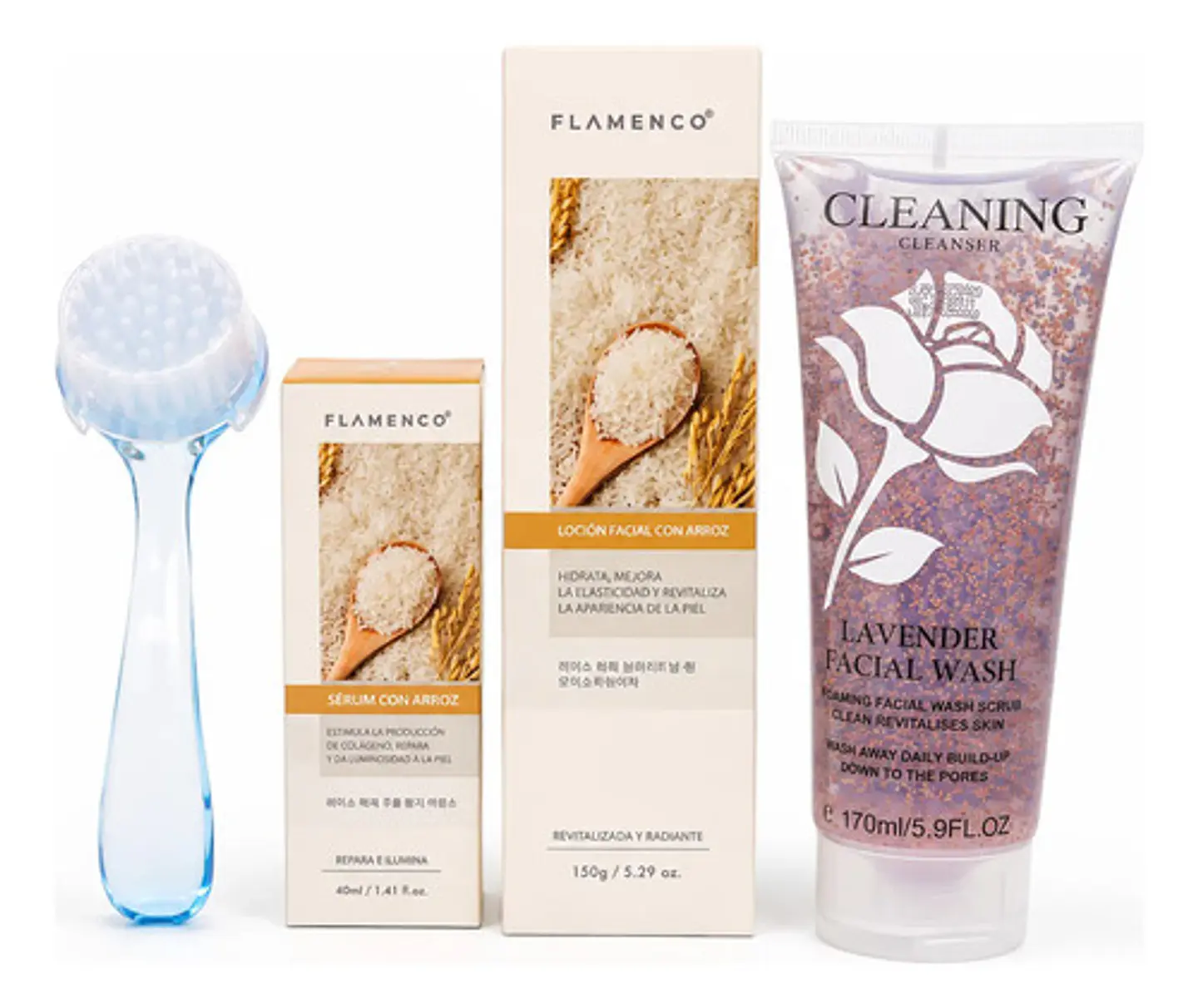 Kit Facial Glow Arroz Hidratante + Cepillo Regalo 1