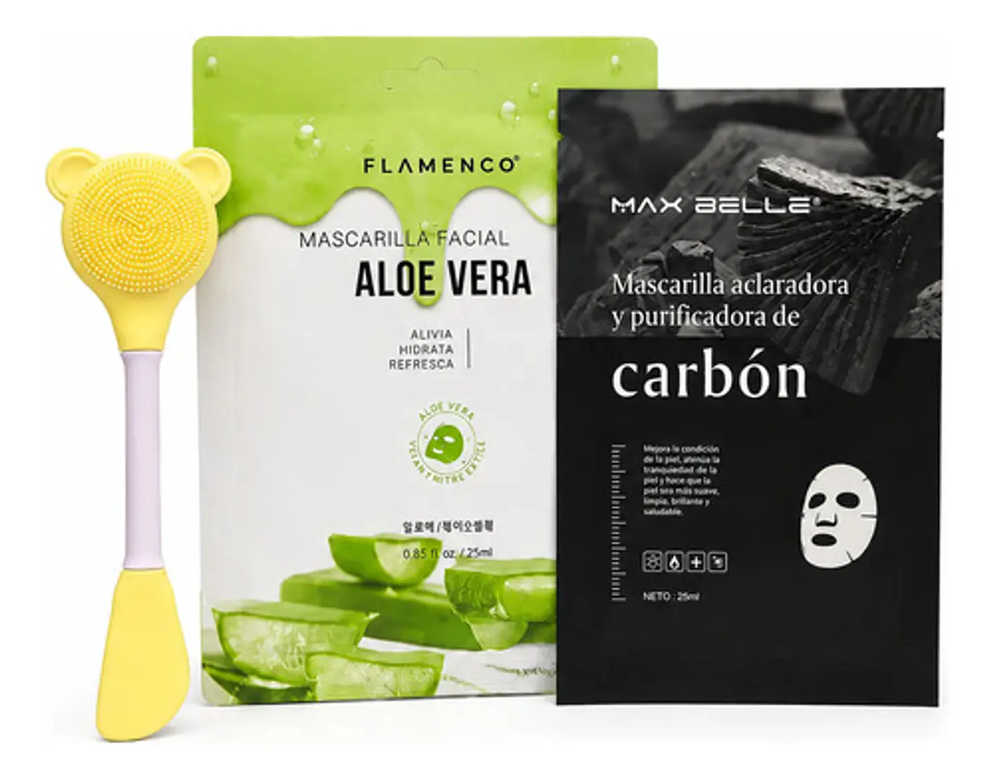 Kit Facial Aloe Vera & Arroz Con Mascarillas + Cepillo 6