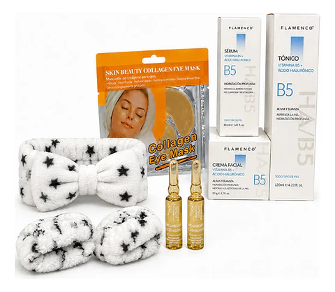 Kit Facial Hidratante Vitamina B5 7 Producto + Cintillo Spa