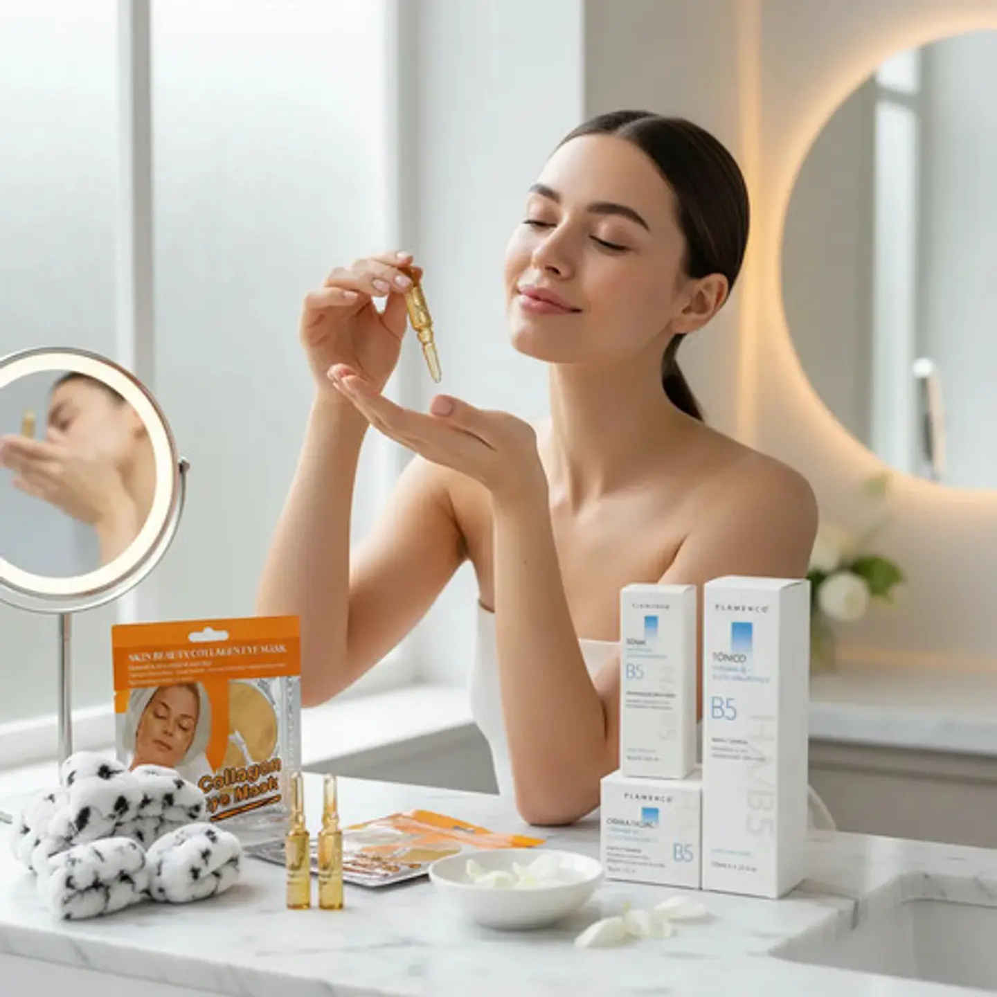 Kit Facial Hidratante Vitamina B5 7 Producto + Cintillo Spa 2