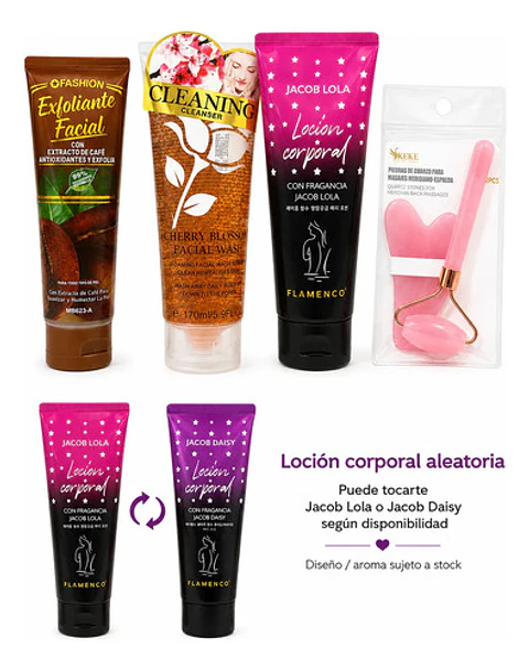 Kit Limpieza Facial Cuarzo Rosa Y Loción Corporal