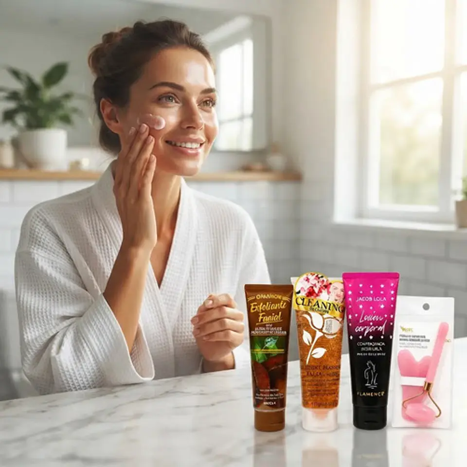 Kit Limpieza Facial Cuarzo Rosa Y Loción Corporal 2
