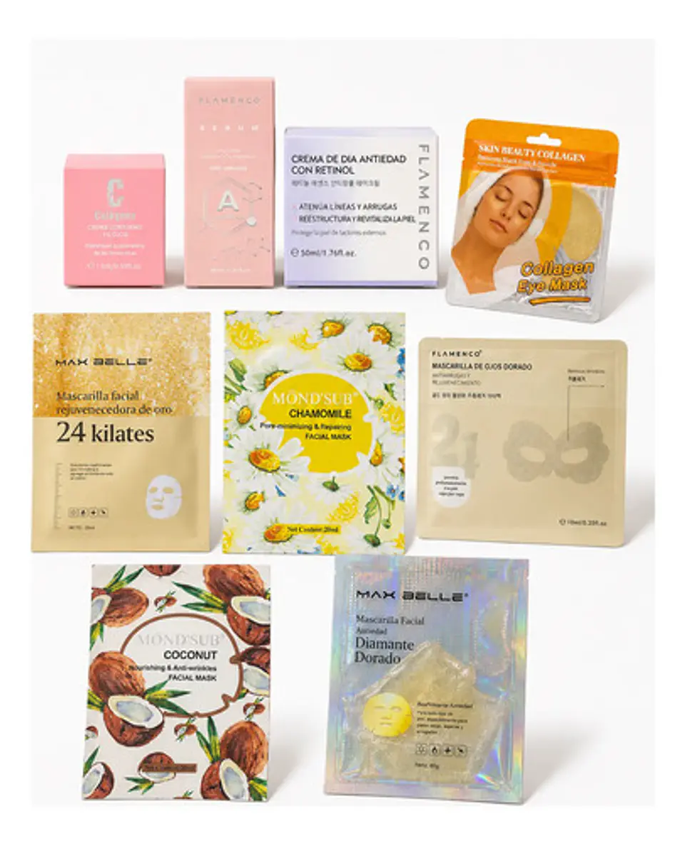 Kit Facial Anti Age Retinol Colágeno 8 Piezas + Regalo 1
