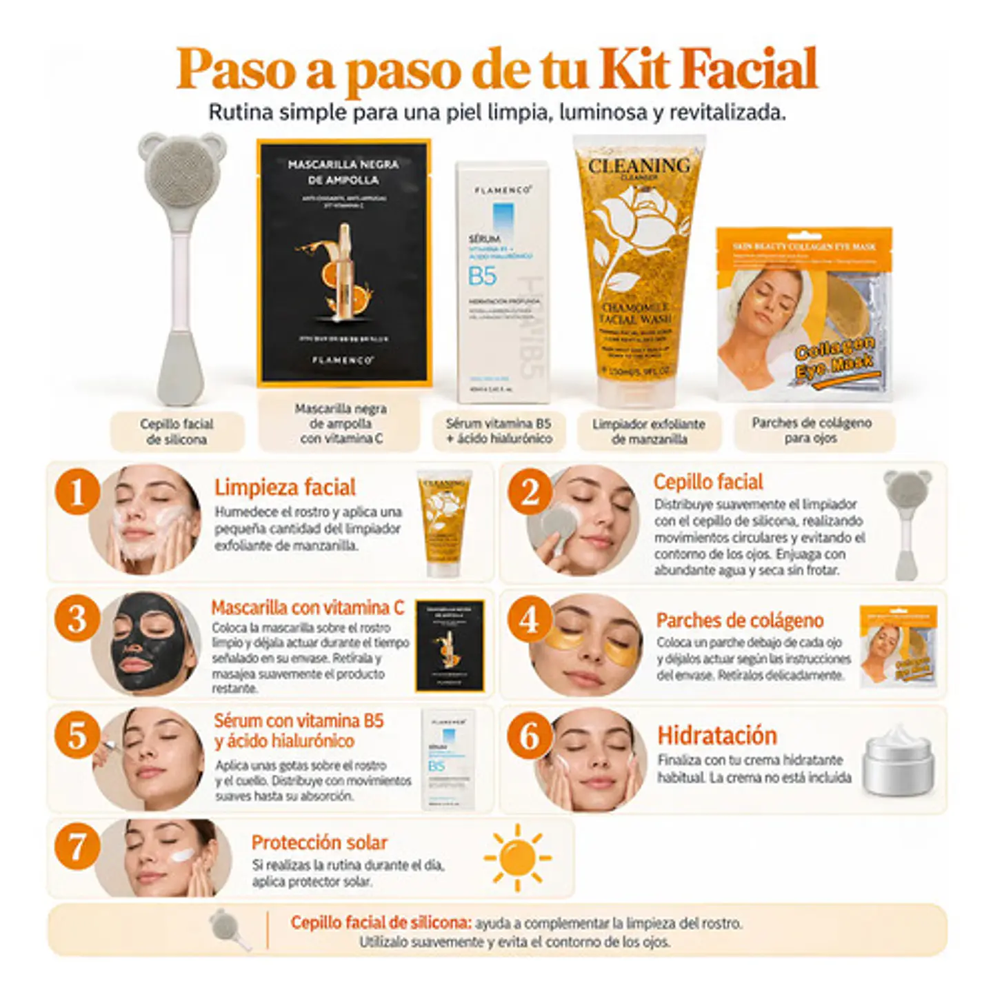 Kit Facial Vitamina C B5 Ácido Hialurónico 6