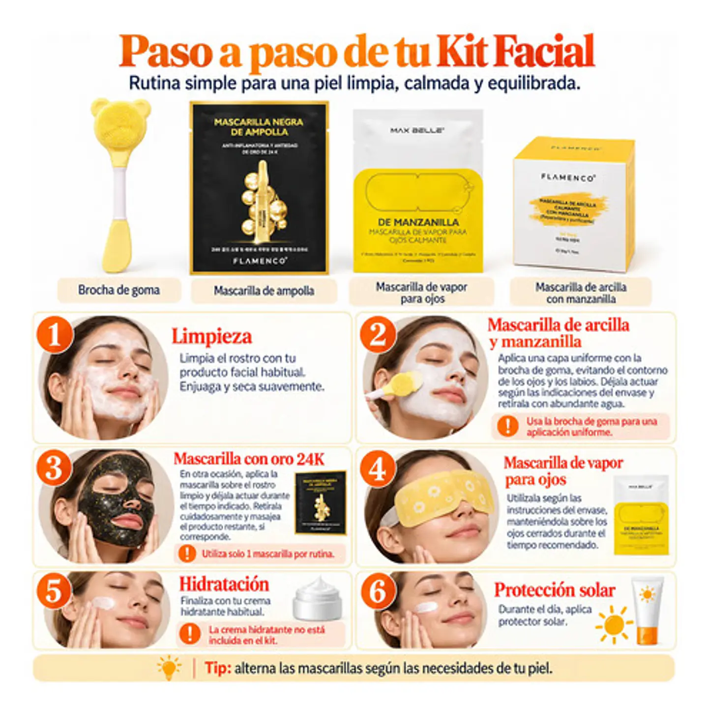 Kit Facial Calmante Oro 24k Arcilla Manzanilla 5