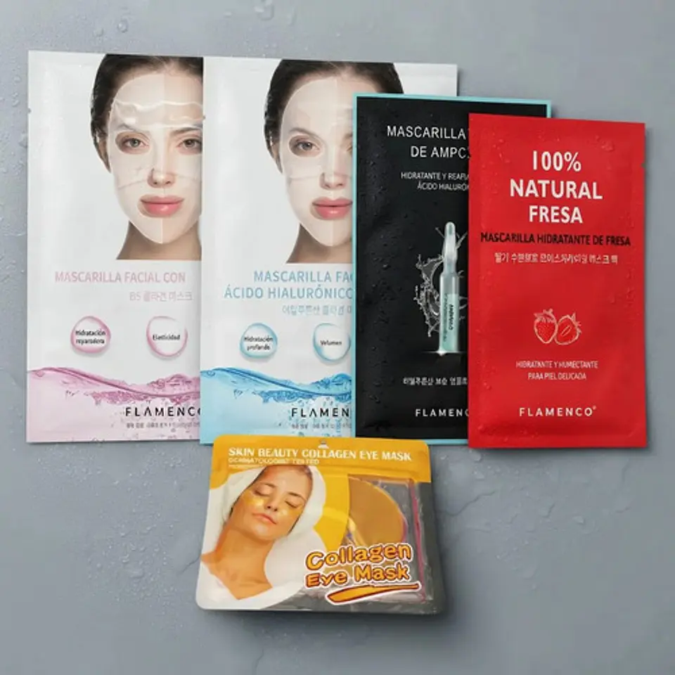 Kit 4 Mascarillas Faciales + Parches Colágeno Ojos 3