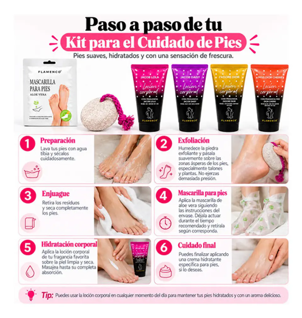 Kit Spa Pedicure Aloe Vera Loción Corporal Piedra 4