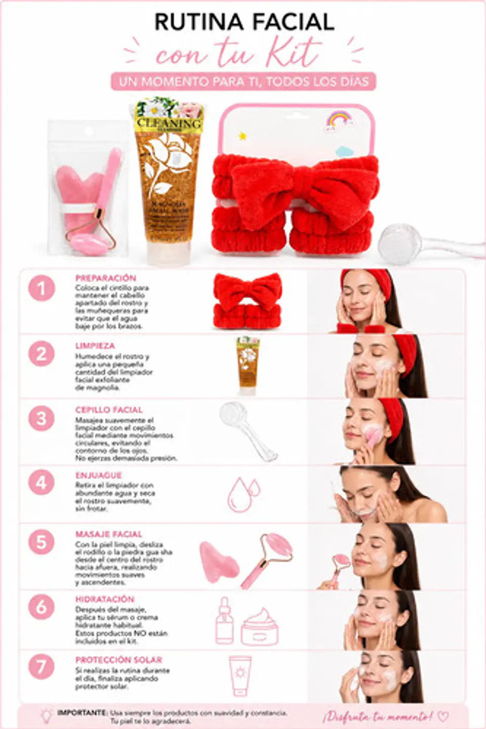 Kit Spa Facial Relax Con Masajeador + Set De Regalo 4