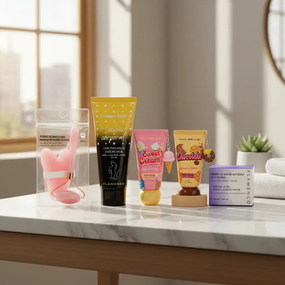 Kit Spa Facial Corporal Cuarzo Rosa Y Cremas 2