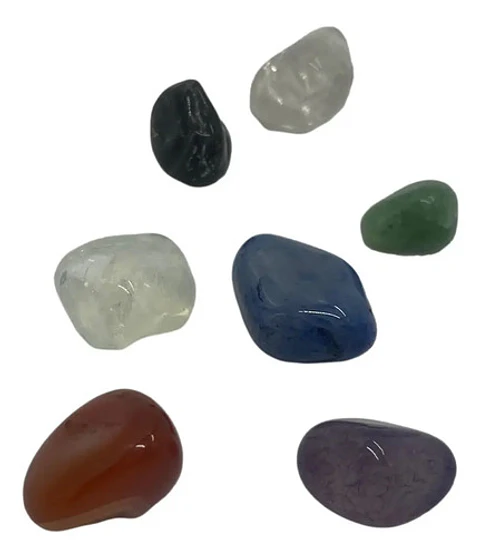 Kit Piedras Naturales 7 Chakras Ónix Cristal Ágata Amatista Citrino 1.5 cm