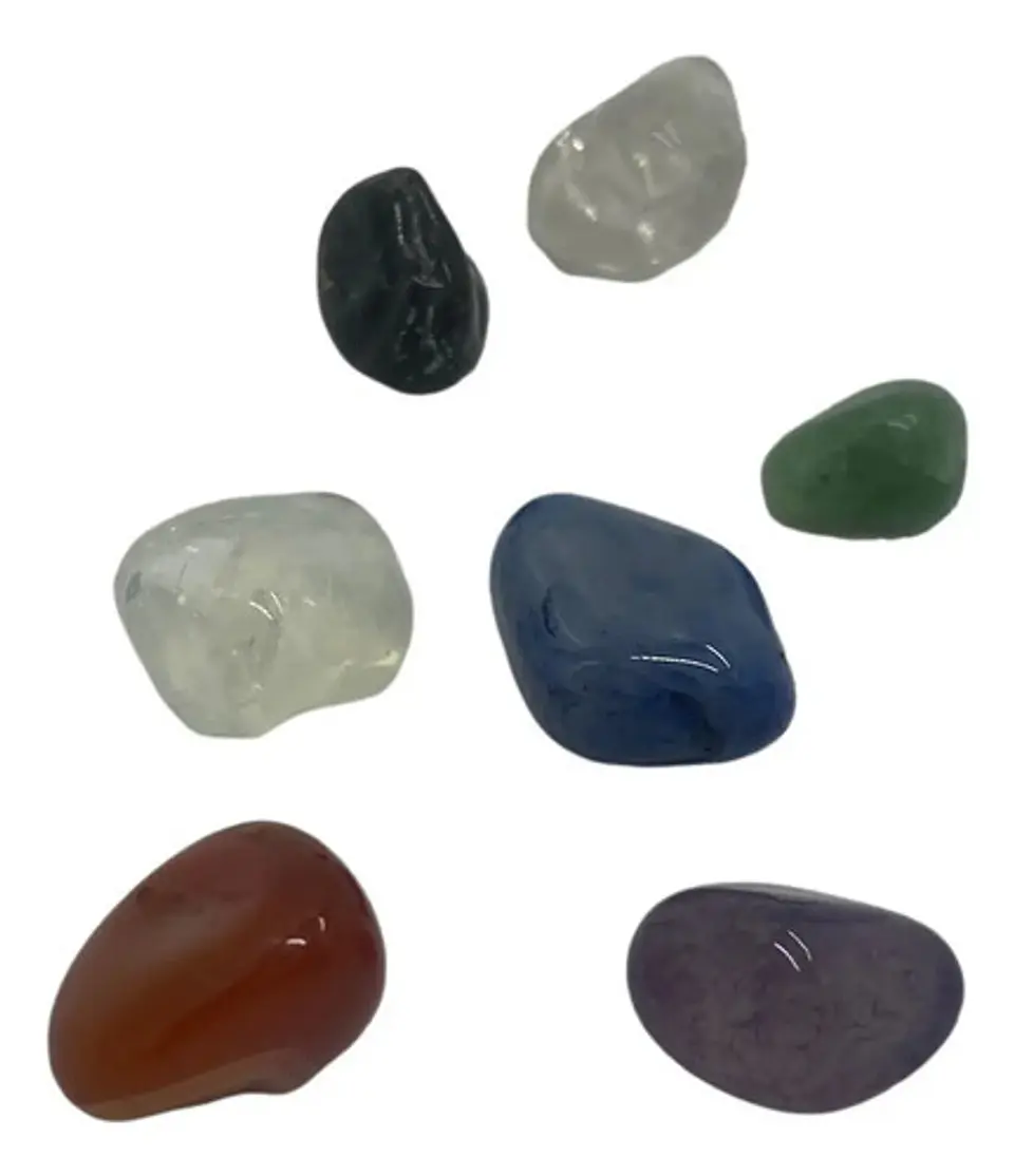 Kit Piedras Naturales 7 Chakras Ónix Cristal Ágata Amatista Citrino 1.5 cm 1