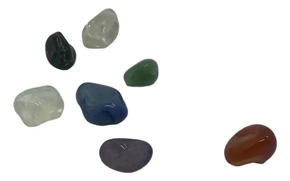 Kit Piedras Naturales 7 Chakras Ónix Cristal Ágata Amatista Citrino 1.5 cm 2
