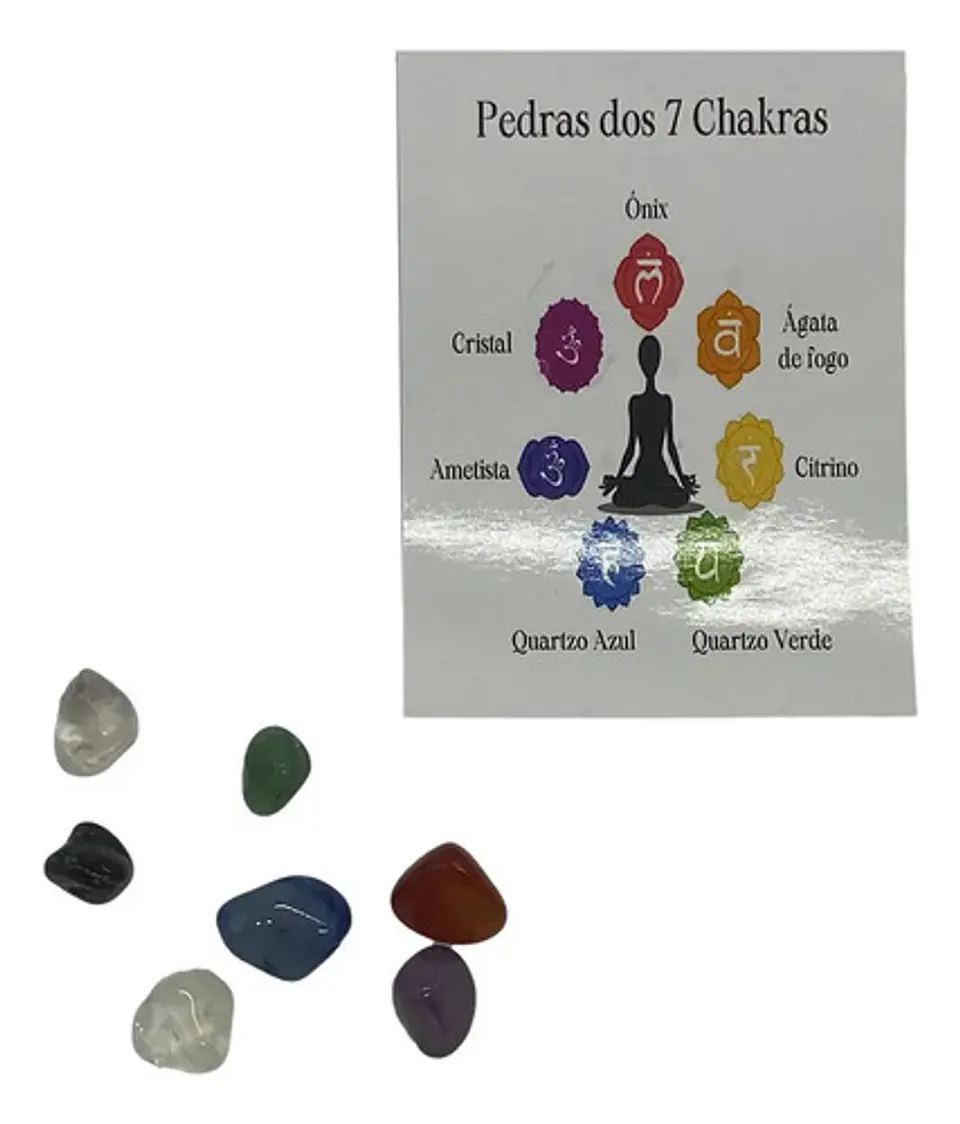 Kit Piedras Naturales 7 Chakras Ónix Cristal Ágata Amatista Citrino 1.5 cm 3