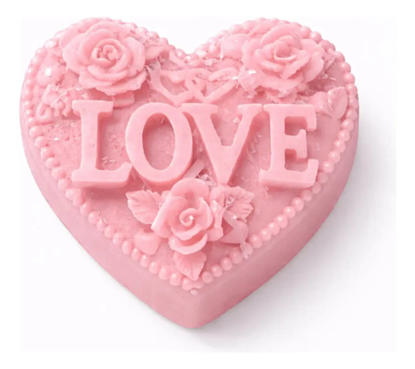 Vela Decorativa Forma Corazón Para Ambiente Romántico 1