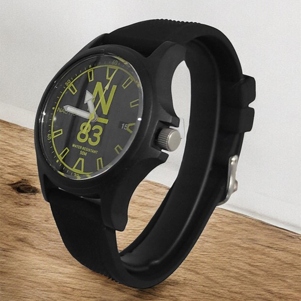 Reloj Análogo Nautica Original Deportivo NAPJSS221 Color Negro Correa de Silicona para Hombre 6