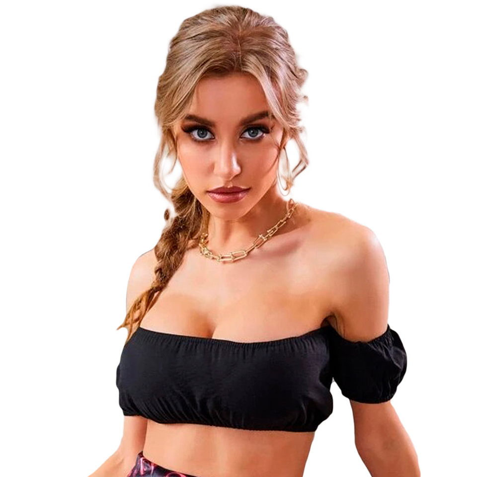 Top para Dama Shein Liso Sexy Color Negro 5