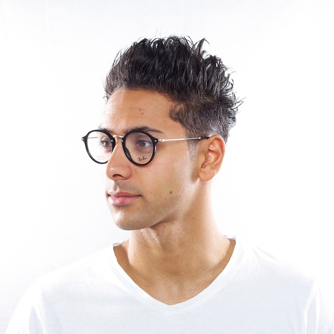 Montura de Gafas de Medida Ray Ban Round Fleck RX2447V 2000 Color Negro Talla 49mm 5