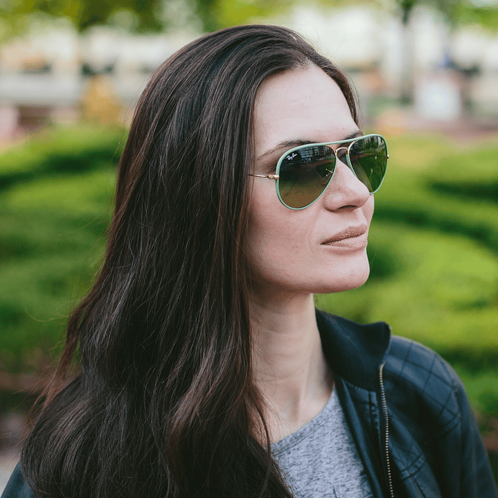 Gafas de Sol Ray Ban Aviator Full Color RB3025JM 001/3M Color Verde Talla 58mm 6