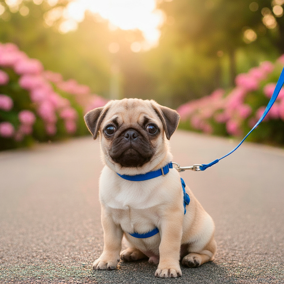 Set de Correa y Arnés Viajero para Mascotas - Talla M - Azul 6