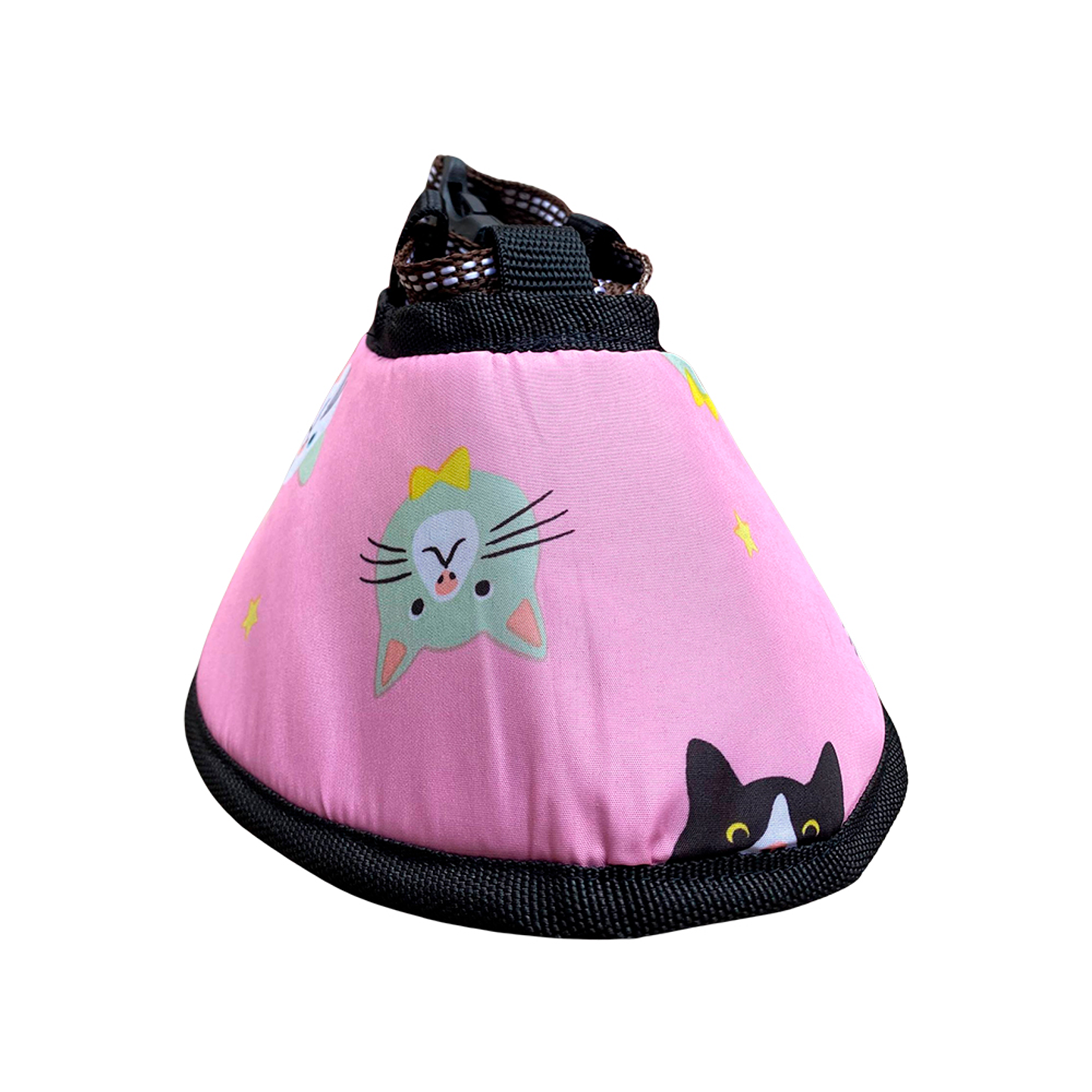 Cono para Mascota Color Rosa con Diseño de Gatos Talla 2 2