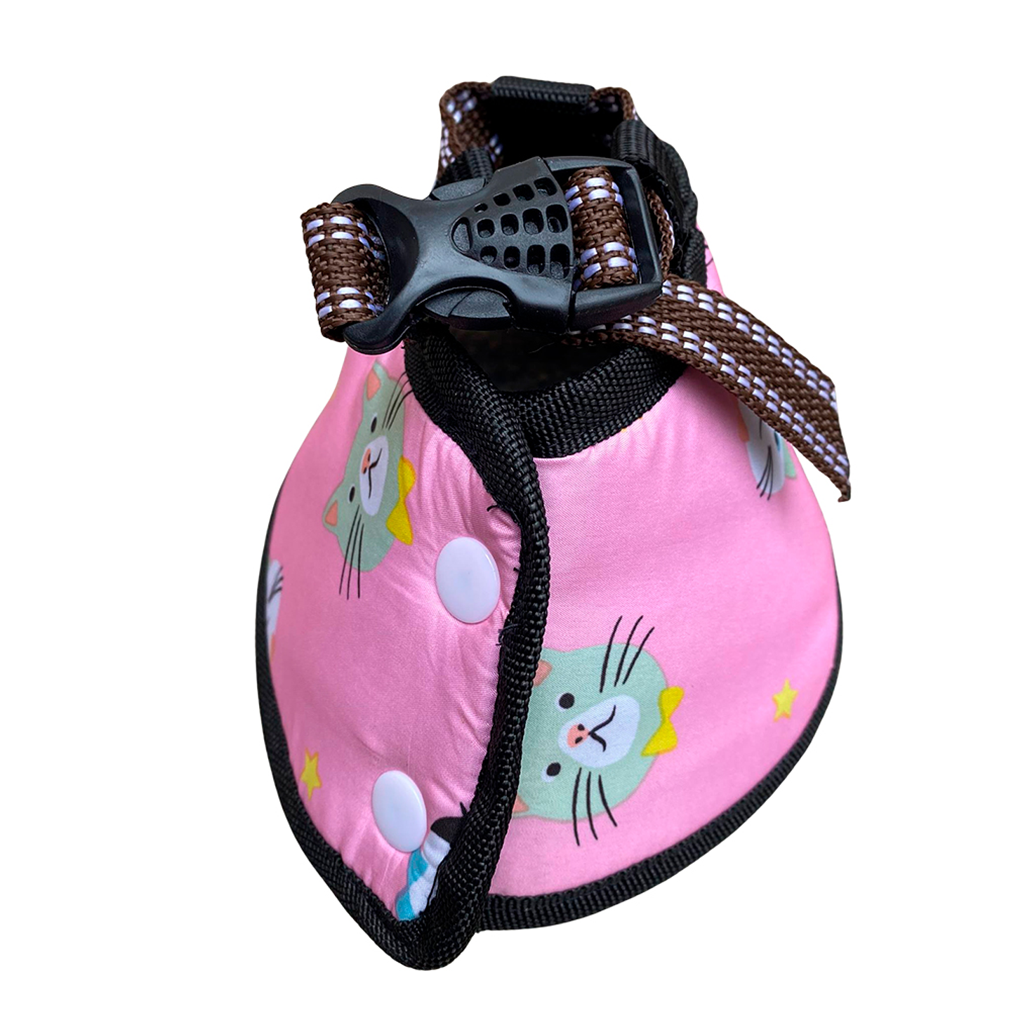 Cono para Mascota Color Rosa con Diseño de Gatos Talla 2 3