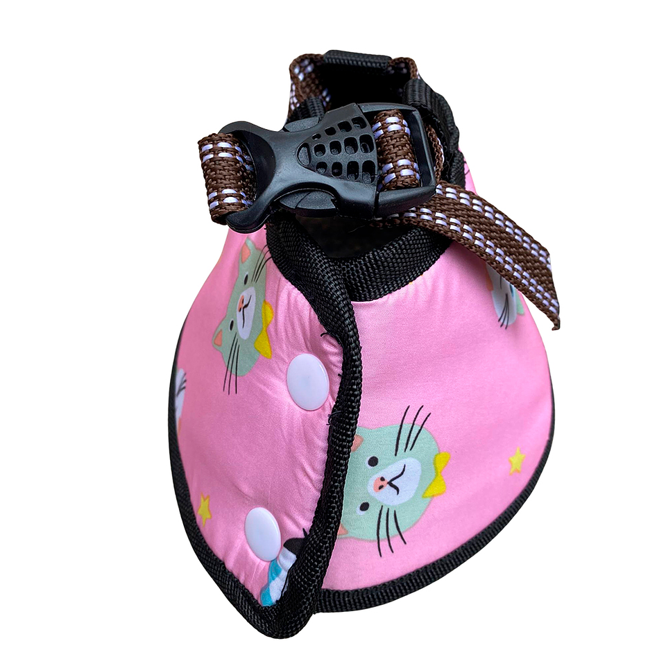 Cono para Mascota Color Rosa con Diseño de Gatos Talla 2 3