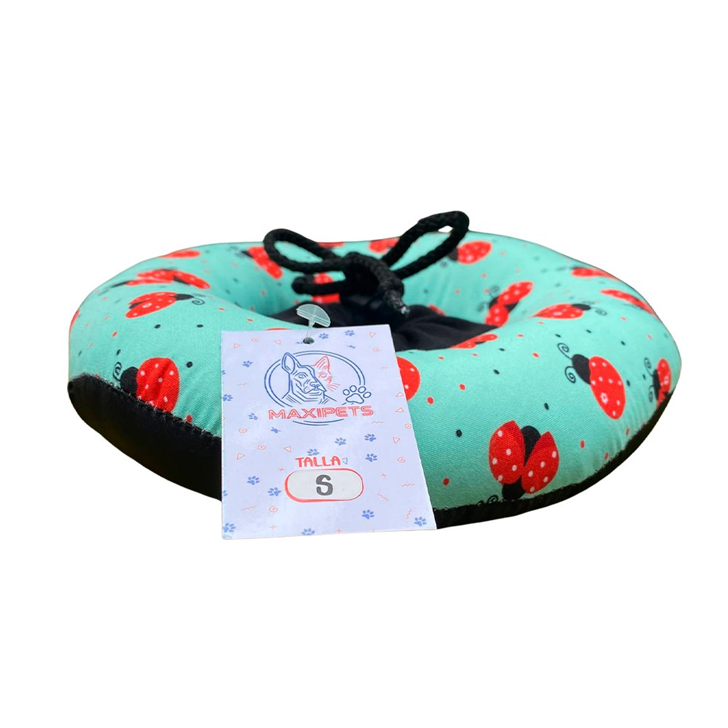 Dona Para Mascotas Color Verde con Diseño de Mariquitas Talla S 3