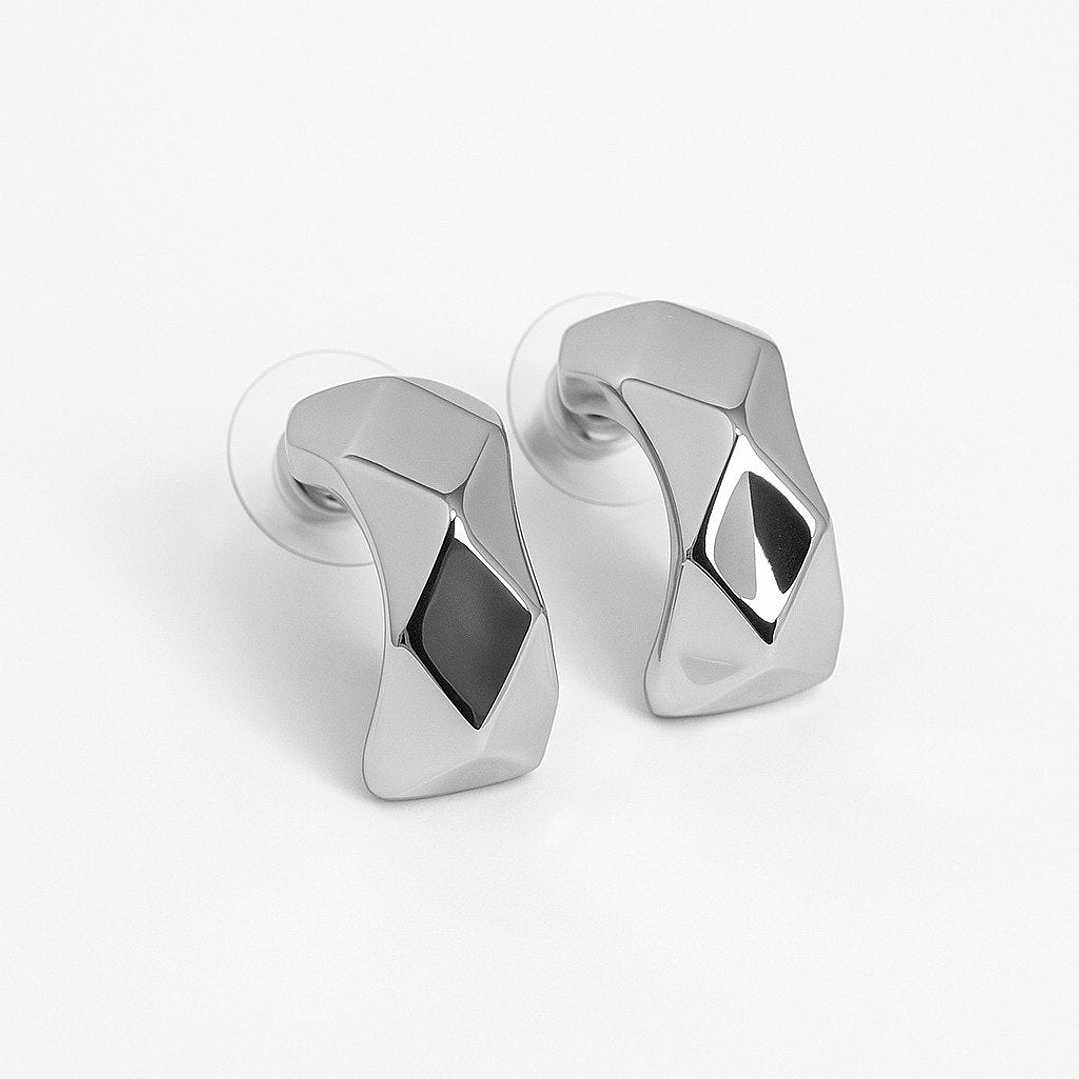 Aretes Plata Duo Color Plateado Diseño Elegante y Versátil para Mujer 2