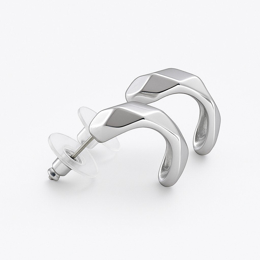 Aretes Plata Duo Color Plateado Diseño Elegante y Versátil para Mujer 3