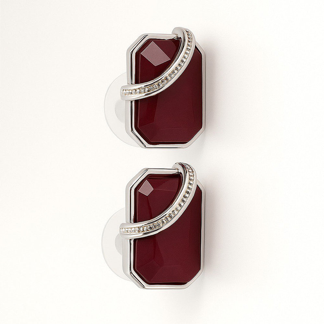 Aretes Fashion Color Vino Tinto con Diseño Elegante y Moderno 6