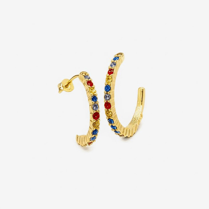 Aretes Abstractos Arcoíris Multicolor Diseño Vibrante y Moderno 3